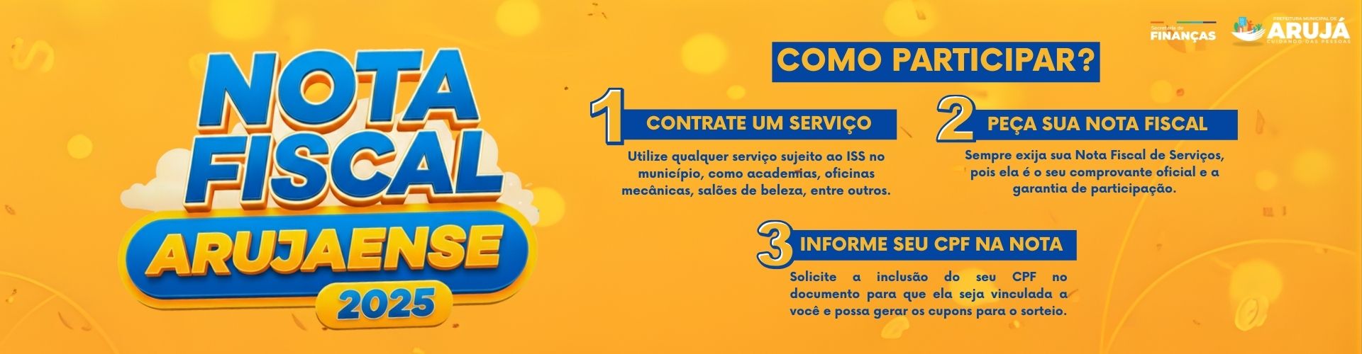 Banner Nota Fiscal Arujaense